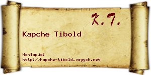 Kapche Tibold névjegykártya